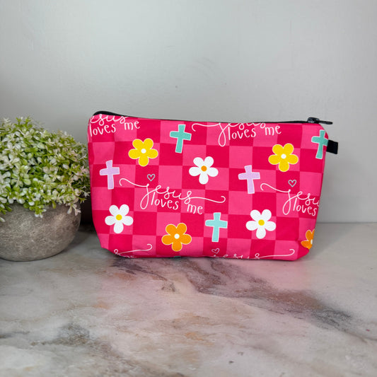 Pouch - Religious Pink Jesus Loves Me