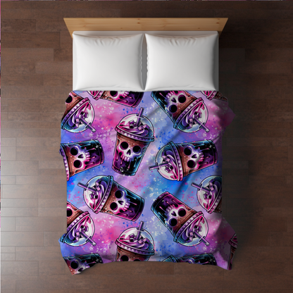 Blanket Halloween #19 - Skull Purple Blue