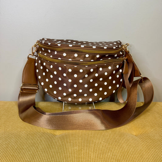 The Roni Nylon Crossbody - Chocolate Polkadot