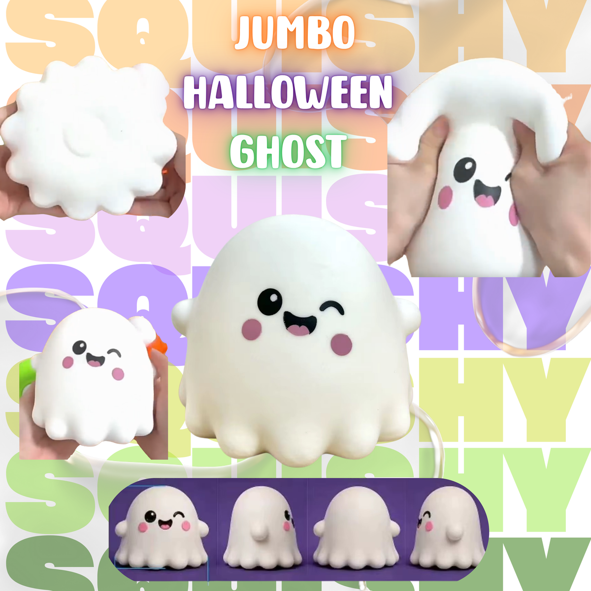 Squishy Toy - Halloween Jumbo Wink Ghost