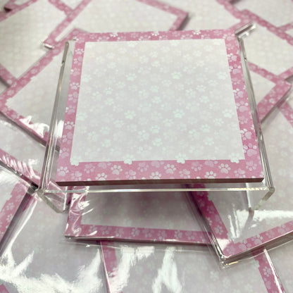 The Sticky Note Collection - Pink Dog Paw Prints