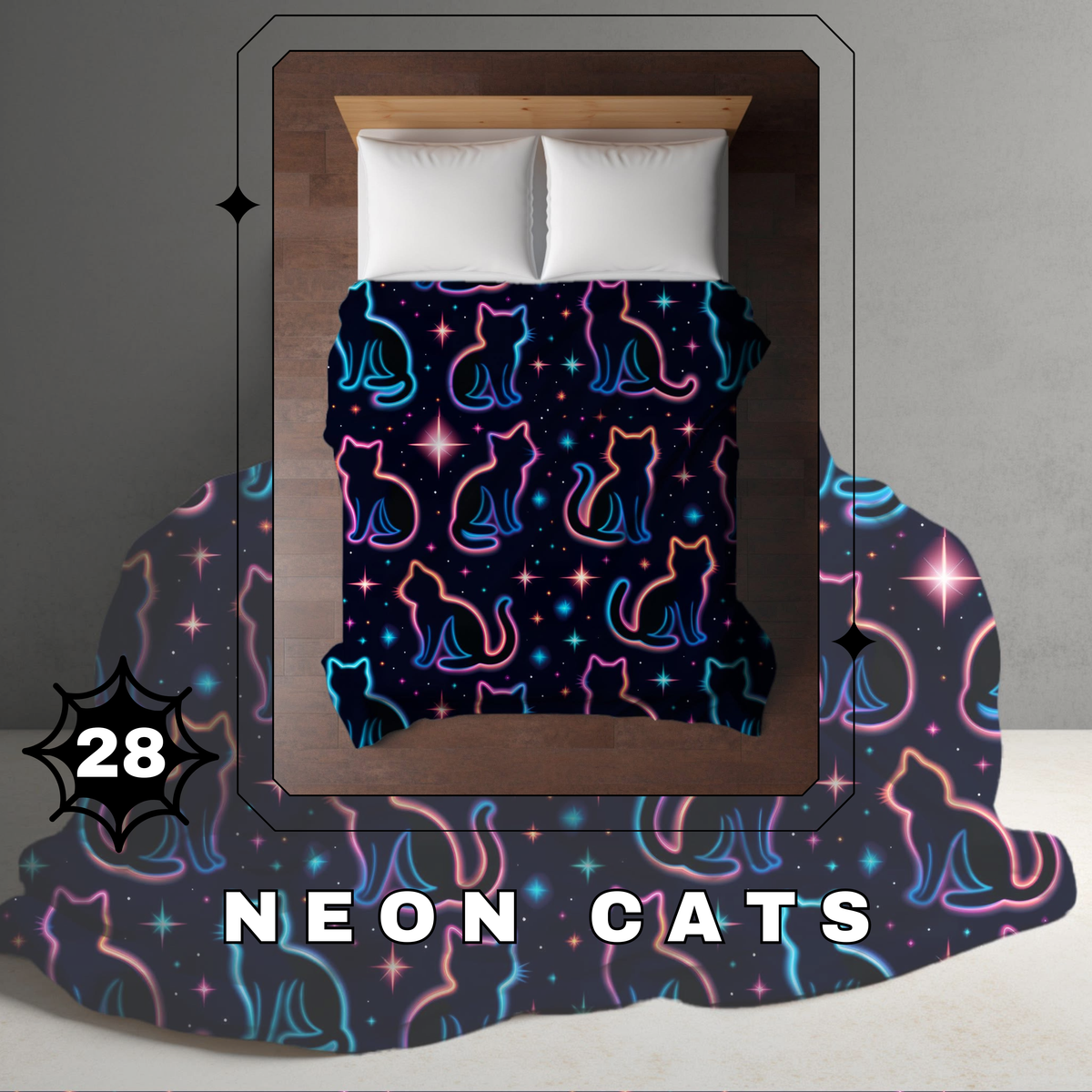 Blanket Halloween #28 - Neon Cats