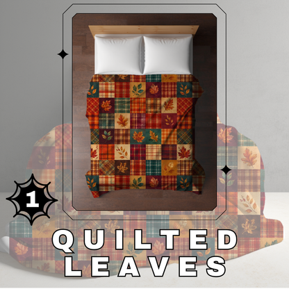 Blanket Halloween #1 - Quilted Leaves