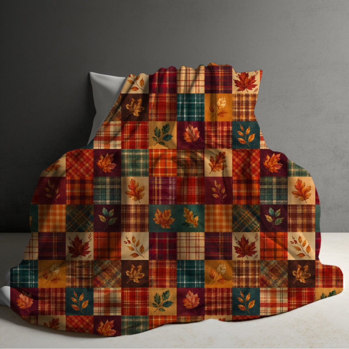 Blanket Halloween #1 - Quilted Leaves