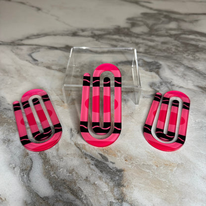 Jumbo Paperclip - Hot Pink Crayon
