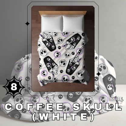 Blanket Halloween #8 - Coffee Skull White