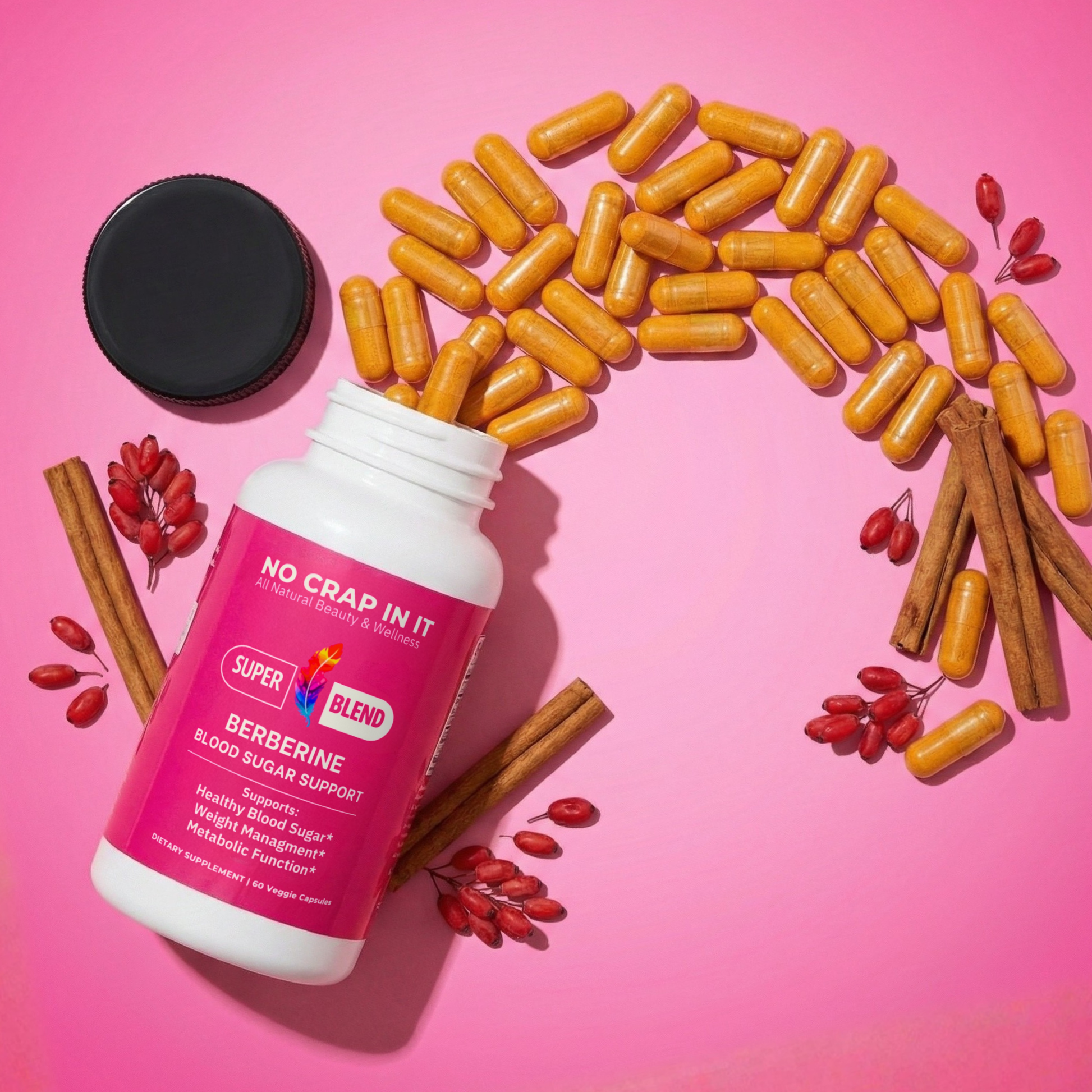 Berberine Blood Sugar Support bottle (part of the Primal + Berberine bundle)