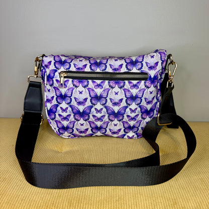 The Roni Nylon Crossbody - Butterfly Purple
