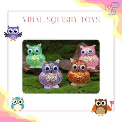 Squishy Toy - Owl, Glitter