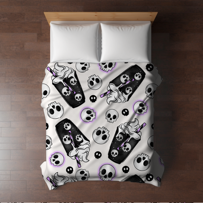 Blanket Halloween #8 - Coffee Skull White