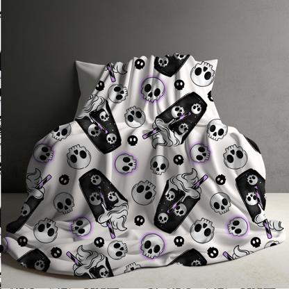 Blanket Halloween #8 - Coffee Skull White