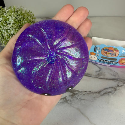 Squishy Toy - Viral Dumpling, Slow Rise Glitter - Purple
