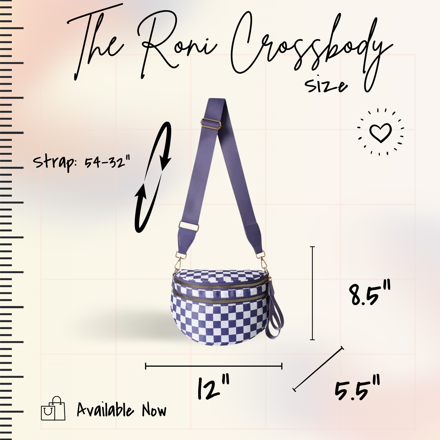 The Roni Nylon Crossbody - Checkered Medium Pink